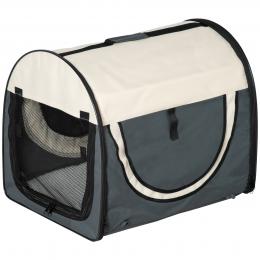 PawHut Hundebox faltbar  Hundetransportbox Haustierrucksack mit Kissen, Reisetasche, wasserdicht, Oxfordstoff, Dunkelgrau  Aosom.de