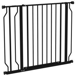PawHut Hundegitter ausziehbar 75-95 cm und verstellbar für Treppen und Türen, Hundetor 76 cm hoch aus Stahl und ABS, Schwarz   Aosom