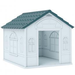 PawHut Hundeh&uuml;tte wetterfestes Hundehaus mit Satteldach 65 x 75,7 x 63 cm Outdoor H&uuml;tte f&uuml;r mittelgro&szlig;e Hunde unter 20 kg, Indoor, Outdoor Blau   Aosom