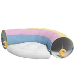 PawHut Katzentunnel  Faltbares Katzenspielzeug mit Spielkissen, Polyester, für Katzen & Kleintiere  Aosom.de
