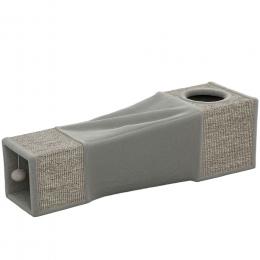 PawHut Katzentunnel, Katzenspielzeug mit Spielball, Katzenh&ouml;hle, Faltbarer Spieltunnel aus Sisal, Kombiniertes Design, Braun+Grau, 98 x 30 x 30 cm   Aosom