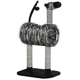 PawHut Kratzbaum Katzenbaum Zebra-Design Klettertunnel Jutepfosten Schwarz+Weiß 93cm   Aosom.de