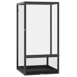 PawHut Terrarium aus Aluminium für Reptilien Amphibien Spinnentiere Reptilienzuchtbox Mesh-Terrarium Schwarz 60 x 60 x 120 cm