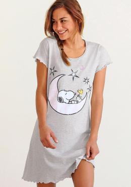 Peanuts Nachthemd, mit Snoopy-Print und Kr&auml;usels&auml;umen