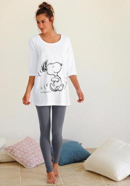 Peanuts Pyjama, (2 tlg., 1 Stück), mit Leggings und legerem Shirt mit Snoopy Druck