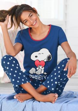 Peanuts Pyjama, (2 tlg.), mit Snoopy-Druck und P&uuml;nktchen-Hose