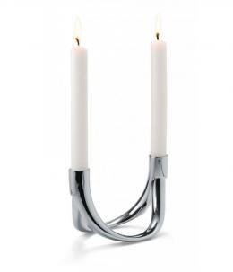 Philippi BOW 2er-Kerzenhalter - silberfarben - 15x9 cm