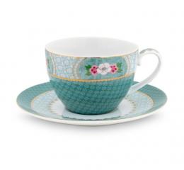 Pip Studio Blushing Birds Cappuccino-Tasse & Untertasse - Blue - 280 ml