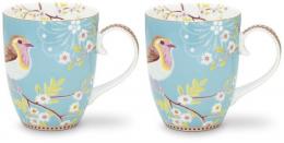 Pip Studio Early Bird großer Becher 2er-Set - Blue - 2 x 350 ml