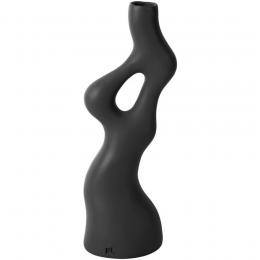 Present Time Organic Swirls Vase - schwarz - 12,5x33 cm - Ø 3 cm