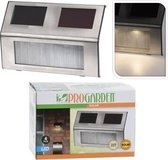 ProGarden 4-teiliges Gartenleuchten-Set Solar LED Edelstahl