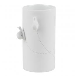 Räder LIVING Porzellangeschichten-Vase SCHNECKE - weiß-gold - Ø 5,5 cm - Höhe 10,5 cm