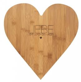 r&auml;der POESIE ET TABLE Herzschneidebrett Liebe durch den Magen - natur - 37x35x1,5 cm