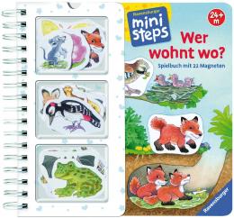 RAVENSBURGER® Mini Steps Wer wohnt wo? Spielbuch mit 22 Magneten 24+ M