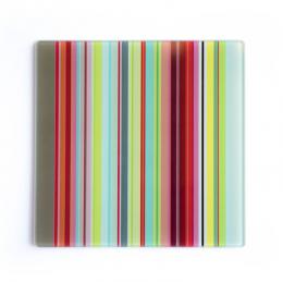 REMEMBER Stripes Küchenglasplatte - bunt - 21,5 x 21,5 cm