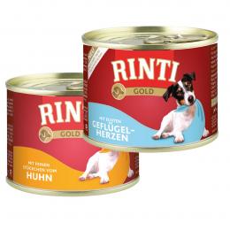 Rinti Gold Mixpaket mit Geflügelherzen & Huhn 24x185g