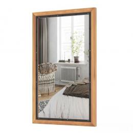 Rustikaler Holzspiegel Dekorativer Wandspiegel mit rechteckigem Rahmen und Rückwand 50 x 90 CM für Wohnzimmer Schlafzimmer Flur