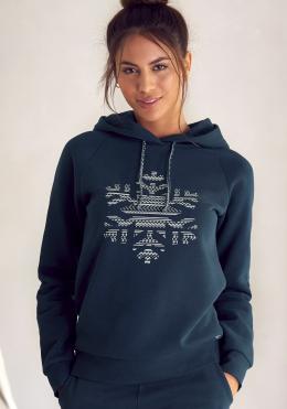 s.Oliver Hoodie, mit Schneeflocken Frontdruck