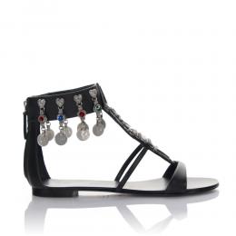 Sandalen Roll 10 Knöchelriemchen Leder schwarz