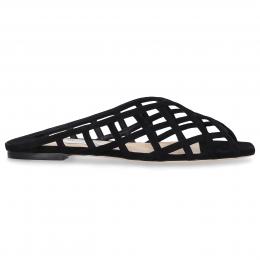 Sandalen SAI FLAT Veloursleder schwarz