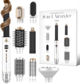 Sansbeauté® 8-in-1 Airstyler mit Diffusor - Haarwickel - Multistyler - Föhnbürste Kurzes Haar - Dupe - Haarstyler - Haartrockner - Wärmebürste - Lockenbürste - Lockenstab - Stylingbürste - Coldshot