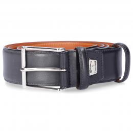 Santoni Herrengürtel Kalbsleder Logo schwarz