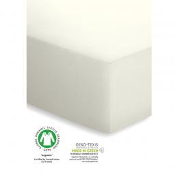 schlafgut Organic-Cotton-Jersey 50101 Spannbettlaken - wollweiss - 140-160x200 cm