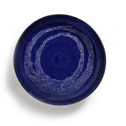 Serax Feast by Ottolenghi Servierplatte - lapis lazuli swirl-dots weiß - ø 36 cm - Höhe 6 cm