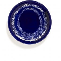 Serax Feast by Ottolenghi Speiseteller 2er Set - lapis lazuli swirl-dots weiß - 2 Teller à ø 19 cm - Höhe 2 cm