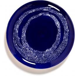 Serax Feast by Ottolenghi Speiseteller 2er Set - lapis lazuli swirl-dots weiß - 2 Teller à ø 26,5 cm - Höhe 2 cm