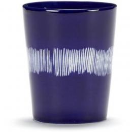 Serax Feast by Ottolenghi Teetasse 4er Set - lapis lazuli swirl-stripes weiß - 4 Tassen à 330 ml