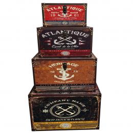 Set dekorativer Karten Home ESPRIT Bunt Holz Leinwand