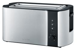SEVERIN 4-Scheiben-Toaster AT 2590, Edelstahl / schwarz