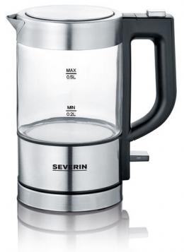 SEVERIN Mini-Wasserkocher WK 3472, 0,5 Liter, Glas/Edelstahl