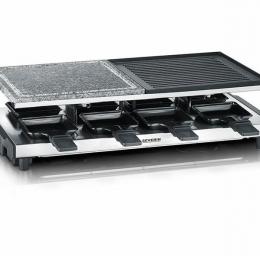 Severin Raclette/Steengrill/Gourmetset - mit Naturgrillstein und Grillplatte - Gourmets - 1400 Watt