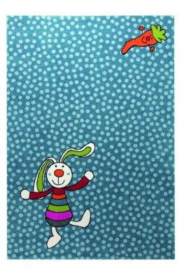 Sigikid Rainbow Rabbit Kinder-Teppich - blau - 80x150 cm