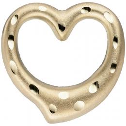 SIGO Anhänger Herz 375 Gold Gelbgold matt diamantiert Herzanhänger