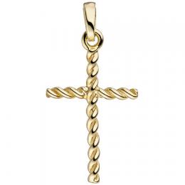 SIGO Anhänger Kreuz schmal 333 Gold Gelbgold Kreuzanhänger Goldkreuz