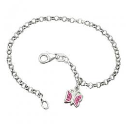 SIGO Armband, Schmetterling pink, Silber 925