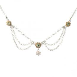 SIGO Collier 925 Silber Trachtenschmuck Perle hellgrün