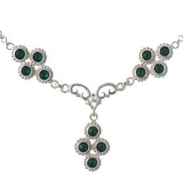 SIGO Collier 925 Silber Trachtenschmuck Zirkonia dunkelgrün