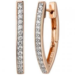 SIGO Creolen 925 Sterling Silber rotgold vergoldet bicolor mit Zirkonia Ohrringe