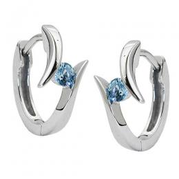 SIGO Creolen, Glasstein hellblau, Silber 925