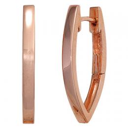 SIGO Creolen oval spitz 925 Sterling Silber rotgold vergoldet Ohrringe Silbercreolen