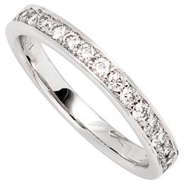 SIGO Damen Ring 585 Gold Weißgold 17 Diamanten Brillanten 0,50ct. Weißgoldring