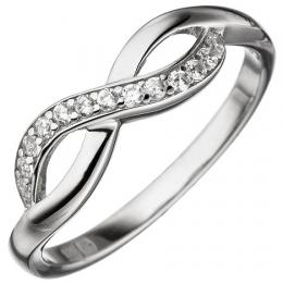 SIGO Damen Ring Unendlich 925 Sterling Silber mit Zirkonia Silberring