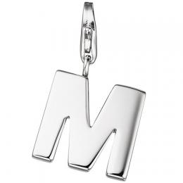 SIGO Einhänger Charm Buchstabe M 925 Sterling Silber Anhänger für Bettelarmband