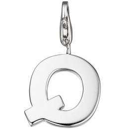 SIGO Einhänger Charm Buchstabe Q 925 Sterling Silber Anhänger für Bettelarmband