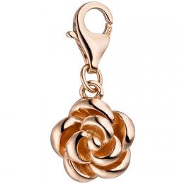 SIGO Einhänger Charm Rose 925 Silber rotgold vergoldet Anhänger für Bettelarmband