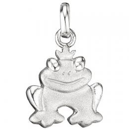 SIGO Kinder Anhänger Frosch 925 Sterling Silber rhodiniert mattiert Kinderanhänger